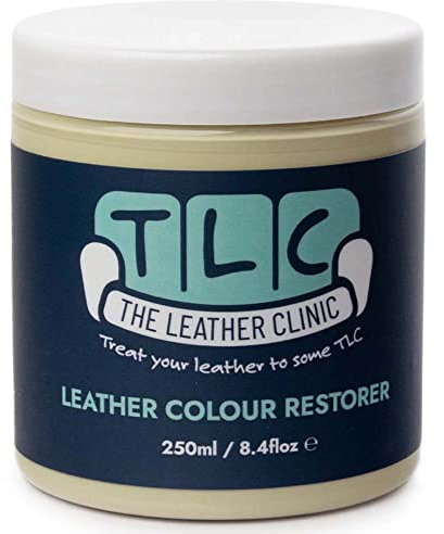 The Leather Clinic Leather Colour Restorer | Multi Use Absorbent Leather Dye Repair | Recolouring Balm for Sofas, Shoes, Bags, Coats (Cream)