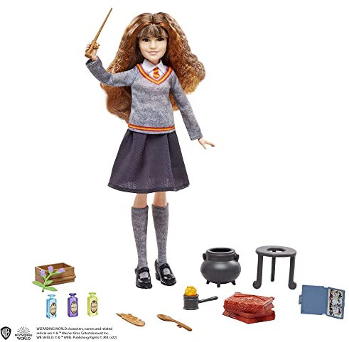 Harry Potter HHH65 - Hermine Granger und der Vielsaft-Trank, Spielset mit Puppe und 10 magischen Zubehör-Teilen, Spielzeug für Kinder ab 6 Jahren