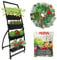 Tecnokit Kit Orto verticale, fioriera con ruote industriali, 4 cassette cm 60 incluse, 4 bustine semi e 1 bustina concime, per interni ed esterni, cm 67x65x170H.
