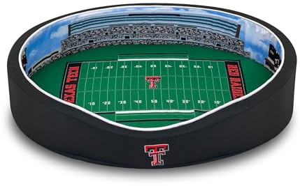 StadiumSpot Officially Licensed NCAA Premium Oval Dog Bed, Texas Tech Red Raiders, Large