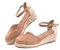 Sandale Femme Espadrille Sandales Femme Été Compensées Talon Ladies Sandals Escarpins Confortable Bout Fermé Talon Haut Mariage Kaki EU 38