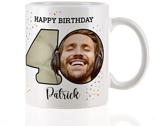 Herz & Heim® Fototasse zum runden Geburtstag mit eigenen Foto 40