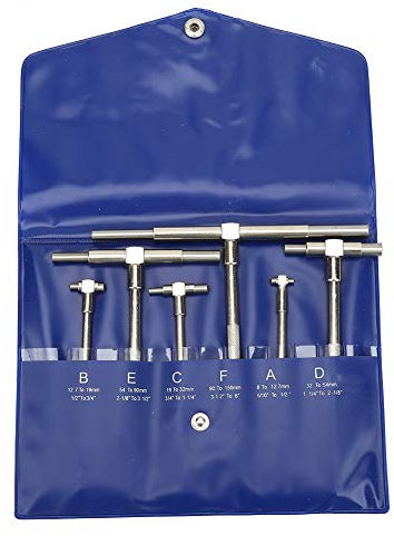 Uadme Calibro Telescopico, 6 Pezzi Telescopic Gauge Set 8-150 mm, Calibro per Fori Interni, Aiuta nel Controllo Rapido di Fori, Fessure e Rientranze Fino a 6 Pollici di profondità