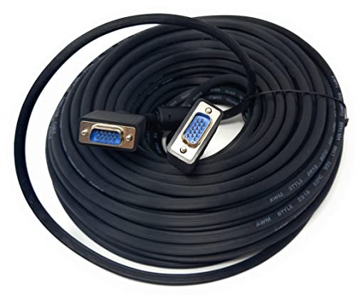 30m VGA to VGA Cable 15 pin SVGA Male to Male for Monitor Computer PC Laptops TV Projectors Extension Lead, HD15 All Data Pins Connected 99ft Black