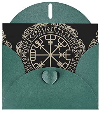 Grußkarte, Magisches Design, nordische Runen-Kompass, hochwertiges Perlenpapier, 10,2 x 15,2 cm, für Geburtstagskarte, Valentinstagskarte, Einladungskarte, Qualität
