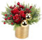 Oairse Mini Tabletop Weihnachtsbaum Kunstpflanze im Topf Weihnachtsdeko mit Rose und Weihnachtskugeln, Beeren für Weihnachtsdekoration Wohnkultur Küche Esstisch, Dekopflanze Zimmerpflanze Tischdeko