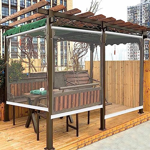 FENGSHOUU Transparentes Wasserdichtes Rollo,PVC-Kunststoff-Regenschutz-Fenster-Rollos,Outdoor-Balkon-Terrassen-Tür Durchsichtige Rollos,Wärmeisoliert,Staubdicht,mit Zubehör,Breite x Höhe (50x180cm)