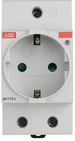 ABB M1175 Steckdose Schutzkontakt DIN-Schienen-Montage 1-fach Innenbereich Weiß / 16A