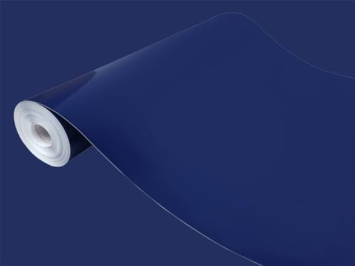 DecoMeister Vinilo Adhesivo Para Muebles Pared Cocina Azul Marino Brillante Papel Autoadhesivo Para Forrar En Rollo Lámina Pegatina Decorativa Decoración Para Puertas Armarios 45x25 cm