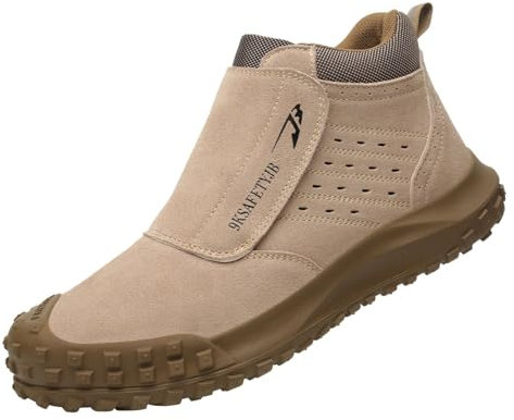 R-Win Botas de Trabajo para Soldar Puntera de Acero Zapatillas de Piel de Ante Antideslizantes Construcción de Seguridad Zapatos Industriales