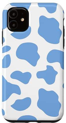 iPhone 11 Blue Cow Print Spotted Phone Case Cute Animal Pattern Case