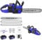 Chain Saws Electric, 16 Inch Cordless Chainsaw with 2 * 4000mAh Batteries and Charger, Electric Chainsaw with Oiler System and Security Lock Handheld, for Wood Cutting Tree Trimming Gardening