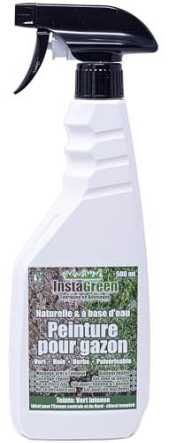 InstaGreen Premium peinture pour haies et gazon 500ml vaporisateur - prête à l'emploi pour gazon et haies - contre le jaunissement du gazon - naturellement à base d'eau vaporisable biodégradable