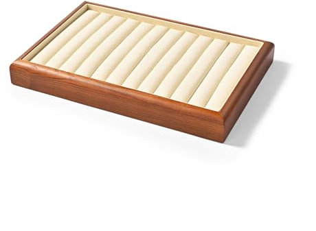 Oirlv Massivholz Ring Schmucktabletts,Stapelbar, Organizer Für Schmuck,Schmuckhalter(Cremeweiß)