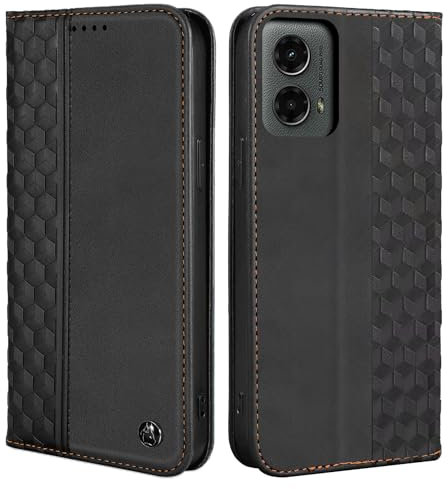 CXTCASE Funda Motorola Moto G (2024), Funda Tapa Libro Movil Carcasa PU Cuero para Motorola Moto G (2024), Tipo Libro Flip Wallet Case, Negro
