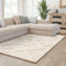 Interiyou Teppich Wohnzimmer Verona - 160x230 cm Creme - Für Schlafzimmer, Esszimmer, Kinderzimmer - Hochflor mit 3D-Effekt - geometrische Muster - Pflegeleicht