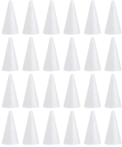 Operitacx 24 St¨¹ck 10 cm Handwerk Schaumstoff Wei? Styroporkegel Wei?e Solide DIY- F¨¹r Kinder Handgefertigte Bastelkegel Zubeh?r F¨¹r Heimhandwerk Weihnachten