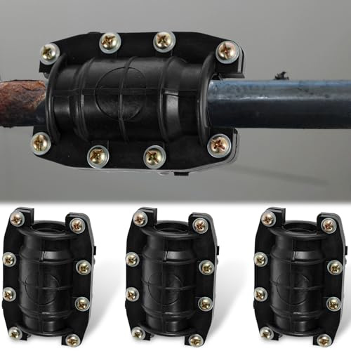 3Pcs Pipe Clamp Anti-Impact Water Pipe Leak Repair Clamp Sturdy Emergency Pipe Repair Kit Pipe Repair Fixture for Cast Iron Pipes Cement Pipes PVC Pipes PE Pipes(32mm)