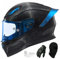 Kohlefaser-Motorradhelm, ECE-Zugelassener Integrierter Helm Mit Integral-Motorradhelm, Roller-Motorradhelm, Anti-Beschlag-Spiegel, Männer Und Frauen, Anti-Kollisions-Helm D,M57-58CM