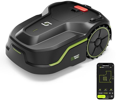 SUNTEK I600+ Mähroboter, Rasenmäher Roboter mit Smart Routenplanung für Rasenflächen bis 600 m², Mehrzonen-Management, Mit stabilem Begrenzungskabel, Steigung 35%, APP Bedienbar
