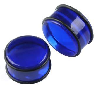 Mesnt Ohr Plug8mm, 2PCS Acryl Ohr Tunnel Piercing Set, Blau