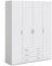 Modern Wooden White Large 4 Door Wardrobe With 3 Drawers, Hanging Clothes Rail & Storage Shelves | Wood Bedroom Wardrobes, Clothing Closet