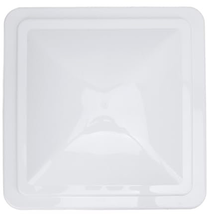 14 Inch Motorhome Roof Window Cover White, Roof Vent Cover for Camping Trailers, Motorhomes, Caravans with Reinforced Center Rod