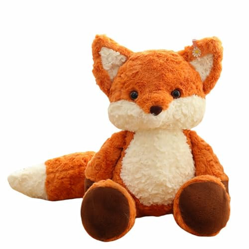 AQCQDQ Plüschtier Fuchs - Flauschiges Kuscheltier, Plüsch Spielzeug für Kinder & Erwachsene (35cm, Orange)