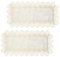 URROMA Mantel de encaje, 2 unidades, fondo blanco, borde dorado, rectangular, para lavadora, refrigerador, cubierta antipolvo de 15.75 x 33.52 pulgadas
