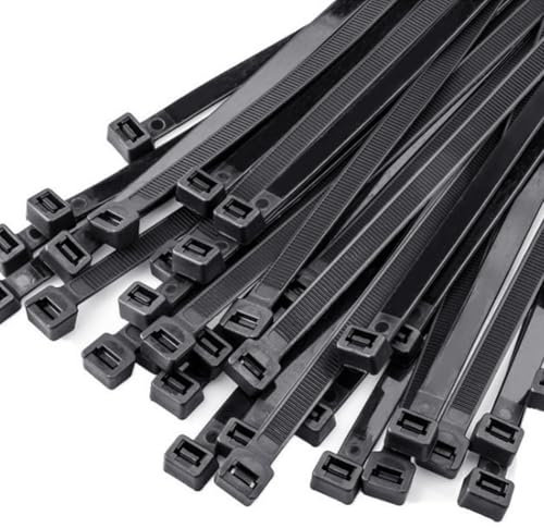 100 pièces Collier de Serrage Plastique Noir 450 mm x 9 mm, Serre Câbles Nylon, Attaches de câbles professionnelles, Ultra Solides Résistant aux UV Attache Câble, Autobloquant, Pour la Famille, Jardin