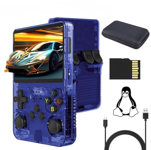 Console di gioco portatile R36S, console di gioco portatile retrò da 3,5 pollici con schermo MIPI da 128 G, supporta oltre 21.000 giochi console di gioco portatili, console di gioco portatile, lettore