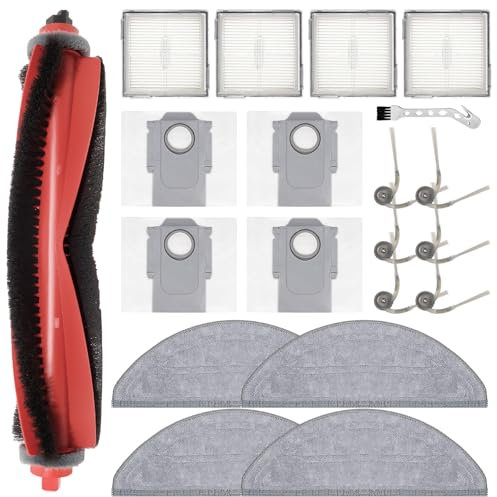 DianSung Accessori di ricambio per Roborock Q10 S5 / Q10 S5+ aspirapolvere robot,1 Spazzola a Rullo + 4 Panni + 4 sacchetti + 6 spazzole laterali + 4 filtri + spazzola