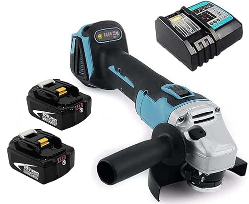 Akku-Winkelschleifer，Ersatz für Makita, Akkuflex Bürstenlos 125mm mit 2x8000mAh Akku und DC18RC Ladegerät，Schleifen zum Entfernen von Farbe und Mörtel，Ein Zubehör, zum Schleifen, Schneiden