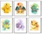 Pokemon Aquarell-Wandkunstdrucke, 6 Stück, 20,3 x 25,4 cm, ungerahmt, für Kinderzimmer, Kinderzimmer oder Spielzimmer