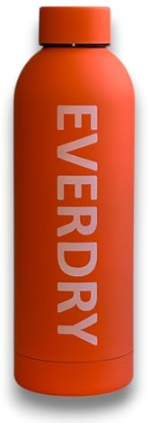 EVERDRY Silky-Touch Botella Térmica de Agua de Acero Inoxidable de Doble Pared, Hermética, y Reutilizable | Cantimplora para Gimnasio, Oficina, Camping, Hiking (Orange Sunset, 500ml)