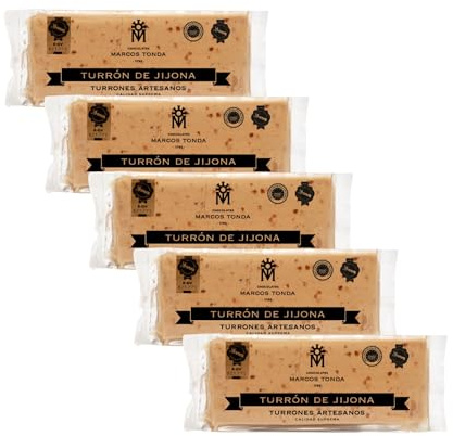 Pack 5 Turrón Jijona 200g | Turron de Jijona | Turron Blando | Turrones para Disfrutar estas Navidades | Regalo Navidad