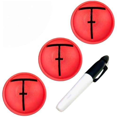 Golf Ball Markers, Golf Ball Markers Stamp, Ball Marker Tool Set with Alignment Templates, Includes Three Golf Ball Line Marker Tools and Marking Pen for Putting Practice, Golf Training Accessories