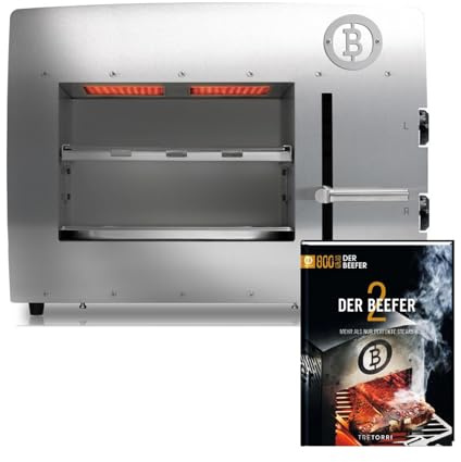 E-Beefer XL 800°C Oberhitzegrill Elektrogrill Edelstahl mit Kochbuch Der Beefer 2 im Set