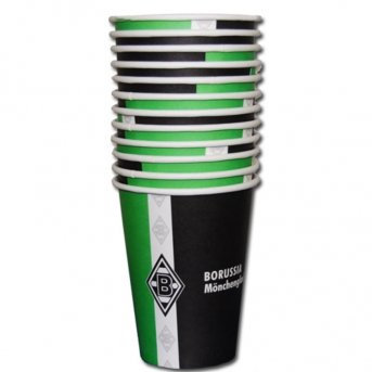 Borussia Mönchengladbach Partybecher (12er-Set, 4200 Milliliter, Kunststoff, Konisch, Wiederverwendbar)