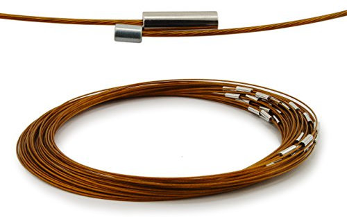 WEBandBUY 1 Halsreifen aus Edelstahl Magnetverschluss Länge ca. 50 cm Bronze