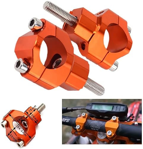 Lenkererhöhung Motorrad 28mm,Riser Lenkerbefestigung für 125-530 SX SXF EXC XCW EXCF 2000-2016-Orange