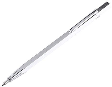 Akozon Hartmetallspitze Scriber Radierung Gravur Pen 1 stück Tasche Portable Scriber Gravur Stift Werkzeug Glas Keramik Graveur Schreiber Werkzeug(银)