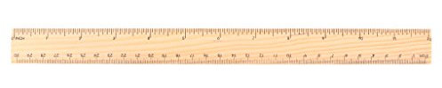 Jagenie Holzlineal in 15 cm, 20 cm oder 30 cm, doppelseitig, für Studenten, Schule, Büro, Holz, Wood Color, 30 cm