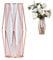 Perfuw Vase En Verre Transparent Avec Support Géométrique En Métal, Crystal Clear Bud Vases Pot En Verre Pour Plante Hydroponique De Fleurs, Centre De Table Pour Décoration Mariage à Domicile- Or Rose