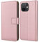 HOOMIL MagFlip Hülle für iPhone 12 Mini, [Nr.1 Verarbeitung] Premium Leder Handyhülle Klappbar Case Schutzhülle - Roségold