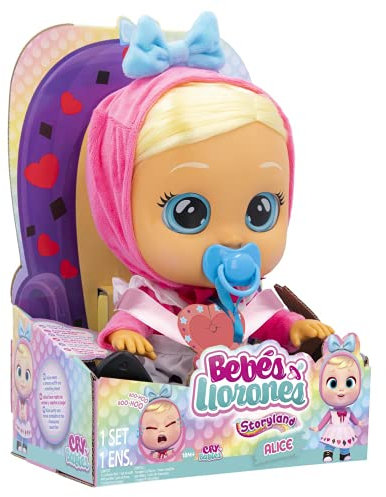 Cry Babies Storyland Alice – Interaktive Puppe, inspiriert von der berühmten Märchen, die aus echten Tränen, mit echtem Haar und einem Outfit für die Kleidung; Puppe für Kinder ab 2 Jahren