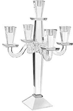 Godinger Kerzenhalter mit 5 Armen, Kerzenleuchter, Dekoration, Tischdekoration, transparent