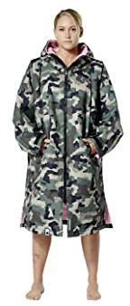Ponch Robe - Changing Robes Camoflauge with Pink fleece lining. Waterproof Windproof camo changing parka- Oversized Ponchos jacket