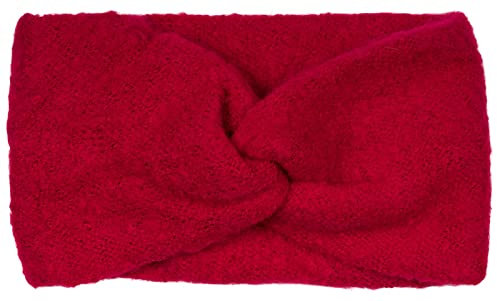 styleBREAKER Damen Feinstrick Stirnband mit weicher Oberfläche und Twist Knoten Detail, warmes Winter Haarband, Headband 04026043, Farbe:Himbeere