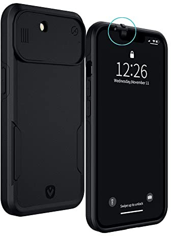 Spy-Fy iPhone 13 Mini Case with Sliding Camera Cover Front and Rear | Protect Your Privacy | 2 Metres Drop Protection | Matte Black | iPhone 13 Mini Camera Cover | Valenta